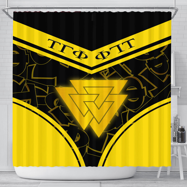 Gettee Store Shower Curtain -  Tau Gamma Phi Stylized Shower Curtain | Gettee Store
