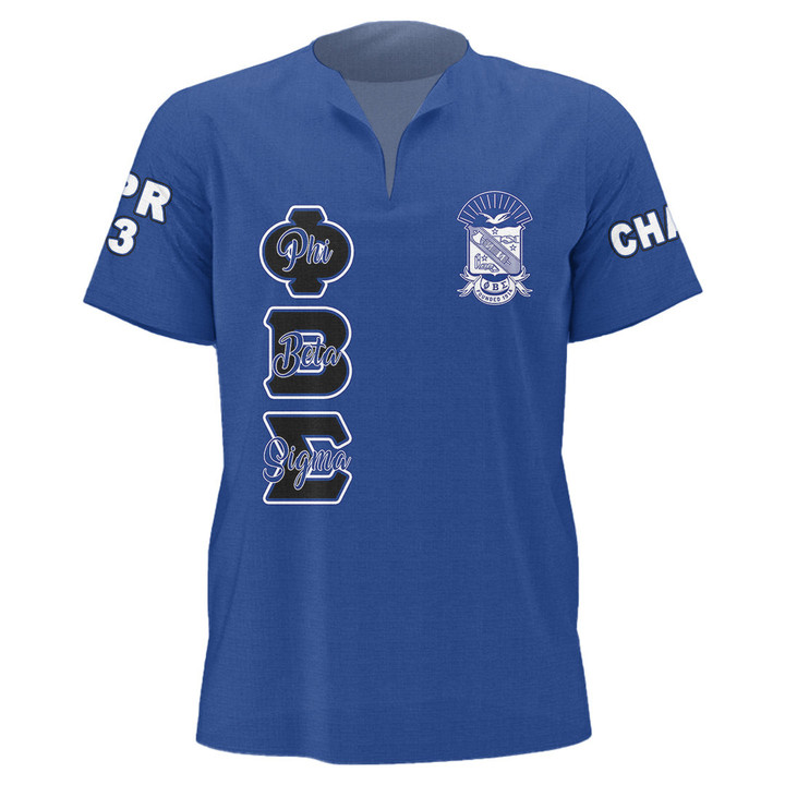 Getteestore Men's African Dashiki Shirt - (Custom) Phi Beta Sigma Royal Blue A35