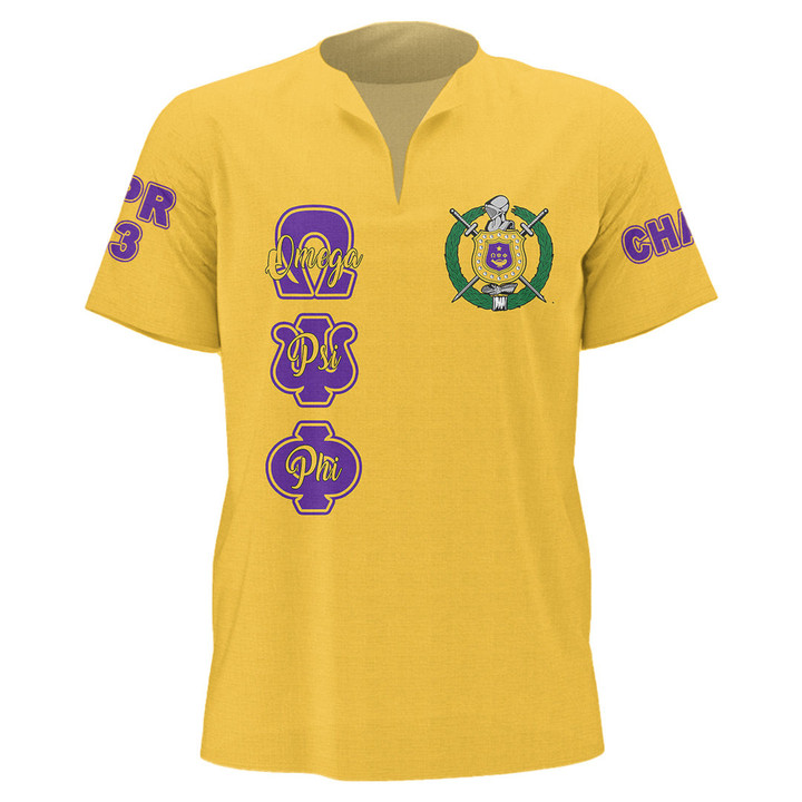 Getteestore Men's African Dashiki Shirt - (Custom) Omega Psi Phi Old Gold A35