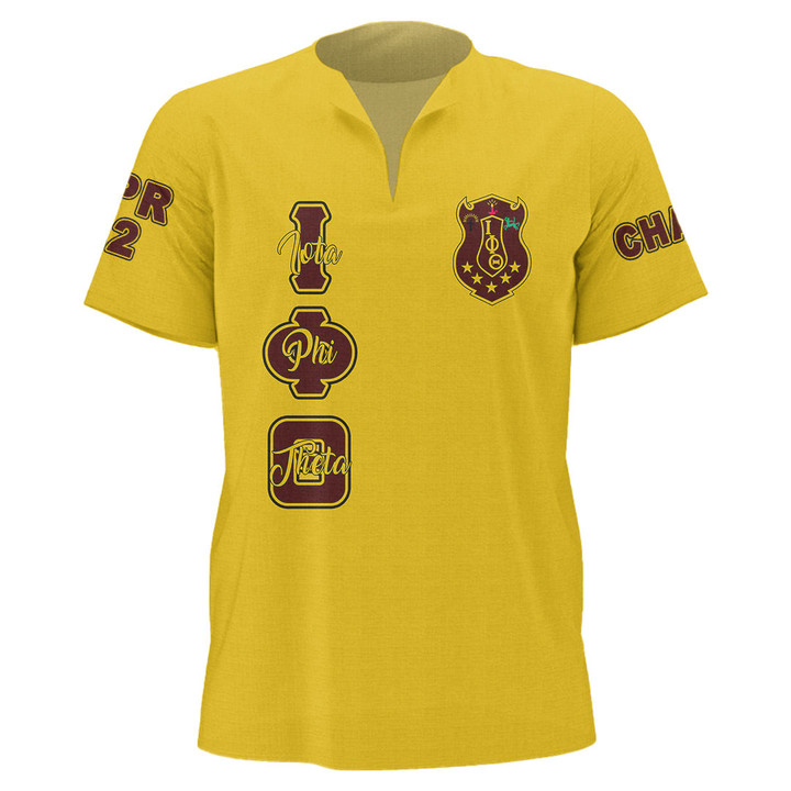 Getteestore Men's African Dashiki Shirt - (Custom) Iota Phi Theta Gilded Gold A35