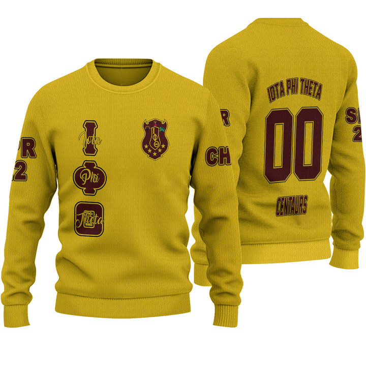 Gettee Store Knitted Sweater - (Custom) Iota Phi Theta Gilded Gold Knitted Sweater A35
