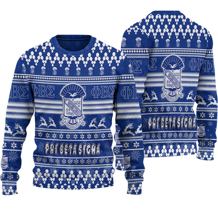 Gettee Store Knitted Sweater - Phi Beta Sigma Christmas A35