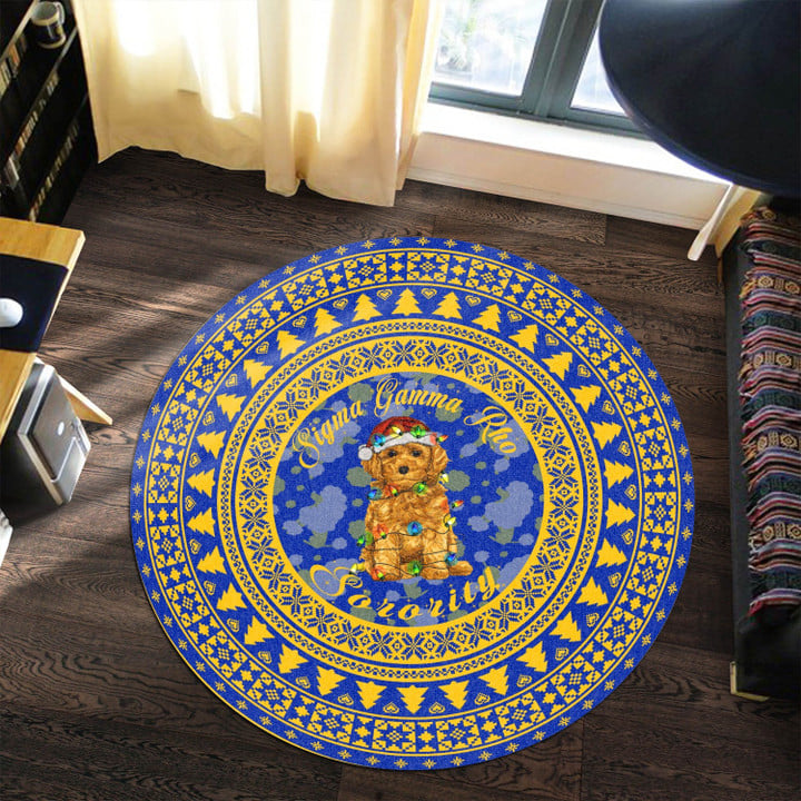 Getteestore Round Carpet  - Sigma Gamma Rho Poodle Christmas A31