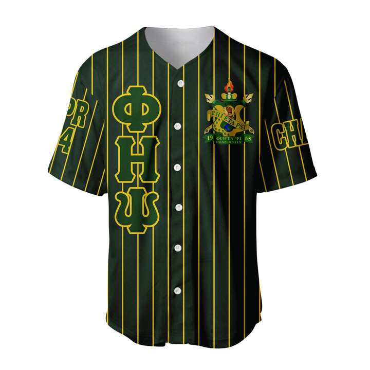 Getteestore Clothing - (Custom) Phi Eta Psi Fraternity Pin Striped Baseball Jersey A31