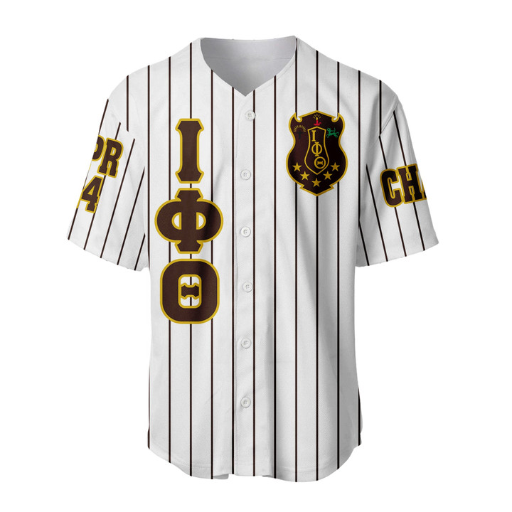 Getteestore Clothing - (Custom) Iota Phi Theta Fraternity Pin Striped Baseball Jersey A31