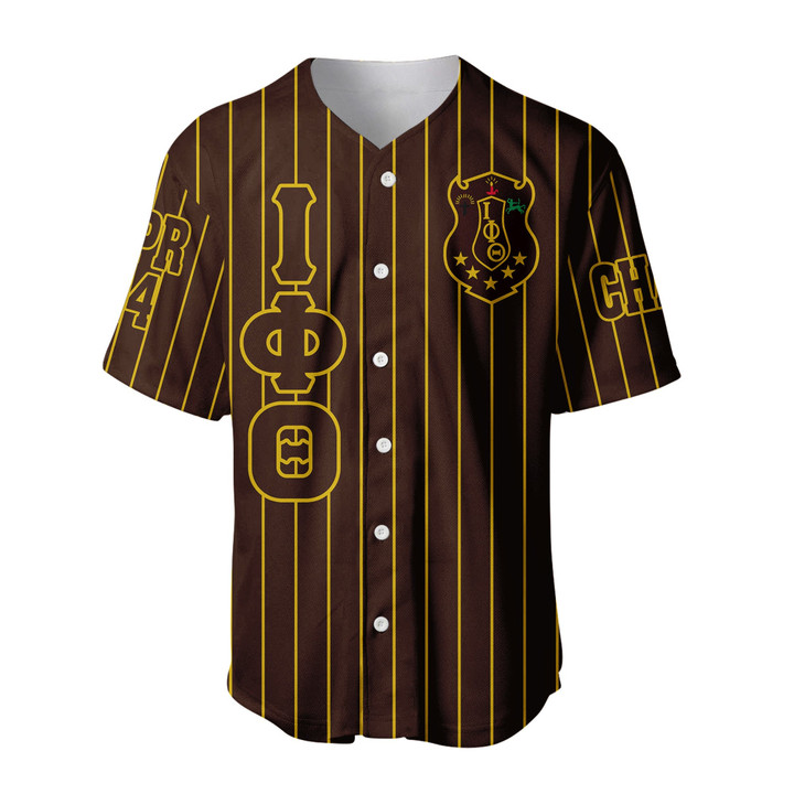 Getteestore Clothing - (Custom) Iota Phi Theta Fraternity (White) Pin Striped Baseball Jersey A31