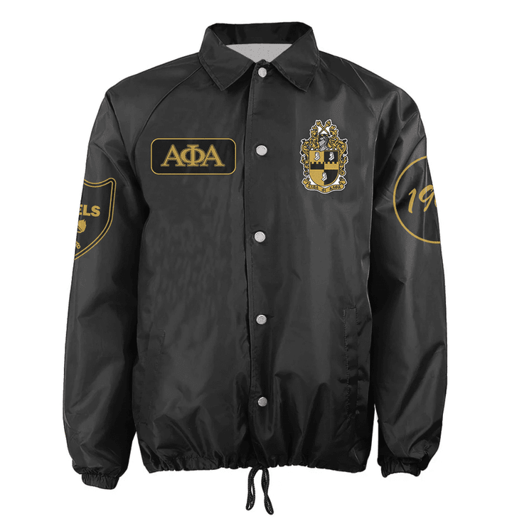 Getteestore Jacket - Black And Gold Alpha Phi Alpha Crossing Jacket A31