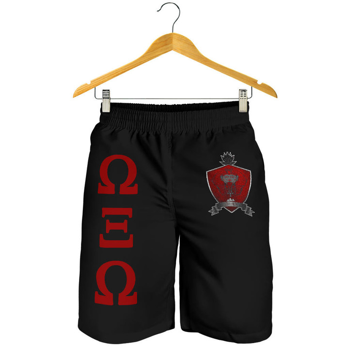 Getteestore Men Short - Omega Xi Omega Military Fraternity (Black) A31