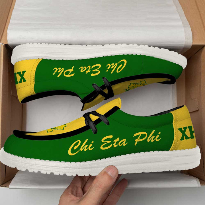 Getteestore Canvas Loafer Shoes - Chi Eta Phi Sorority Green A31