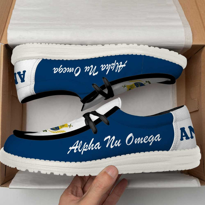 Getteestore Canvas Loafer Shoes - Alpha Nu Omega Blue A31