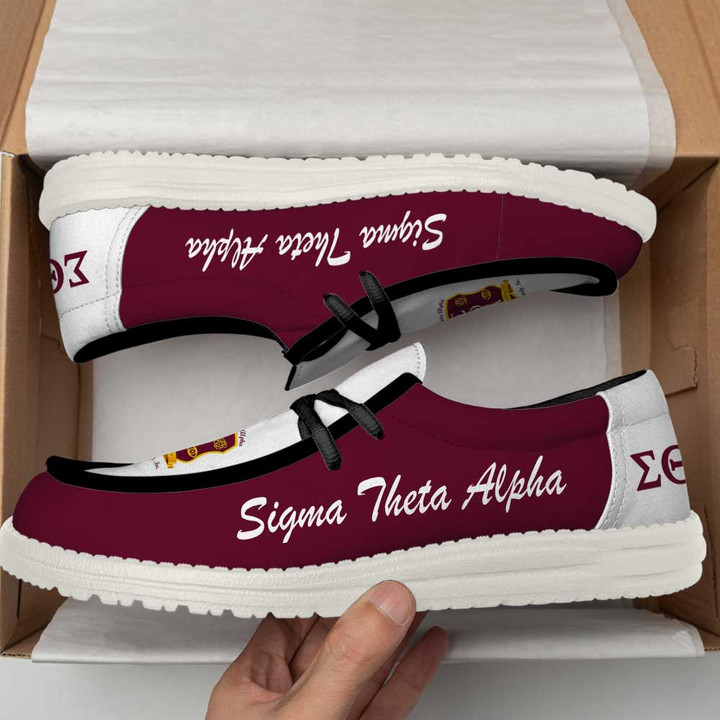Getteestore Canvas Loafer Shoes - Sigma Theta Alpha Military Sorority A31