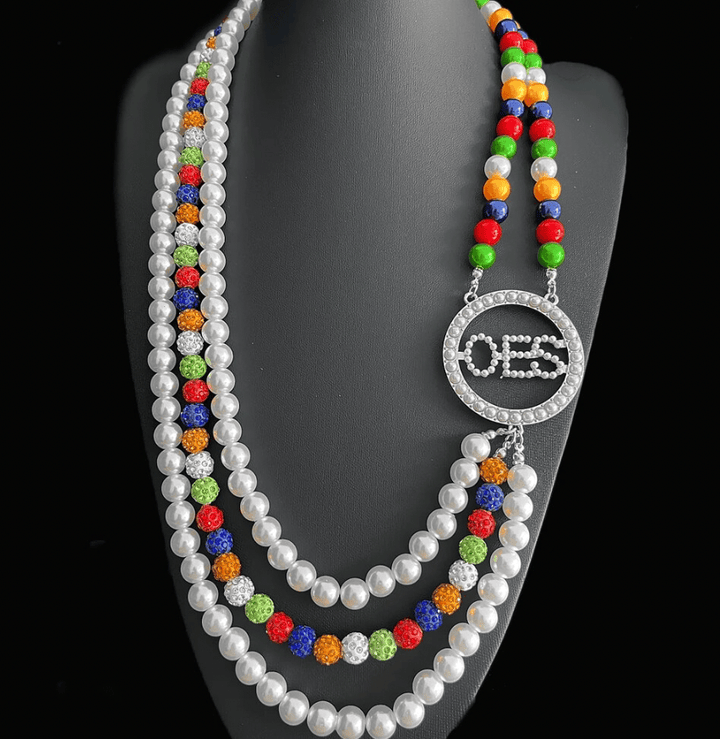 OES Letter Pearl Beads Handmade Multi-layer Necklace Long Necklace A31
