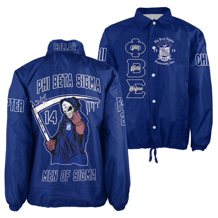 (Custom) Getteestore Jacket - Phi Beta Sigma Fraternity Bleed Blue Crossing Jacket A31