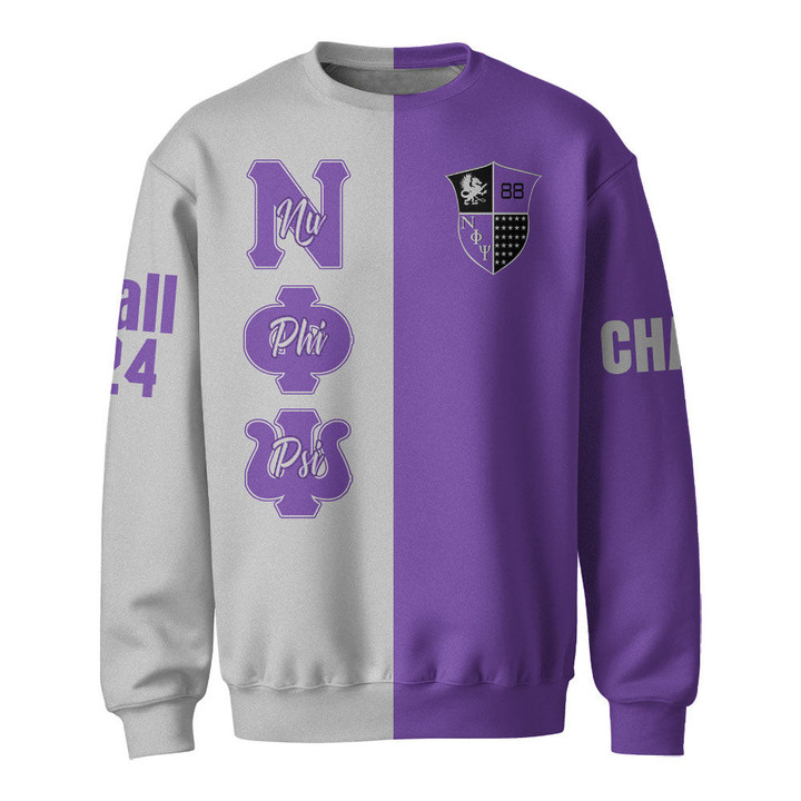 Getteestore Sweatshirts - Nu Phi Psi Fraternity Half Style A31