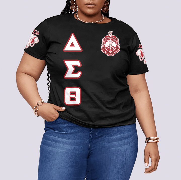 Delta Sigma Theta Letters T-shirt Oversize A31