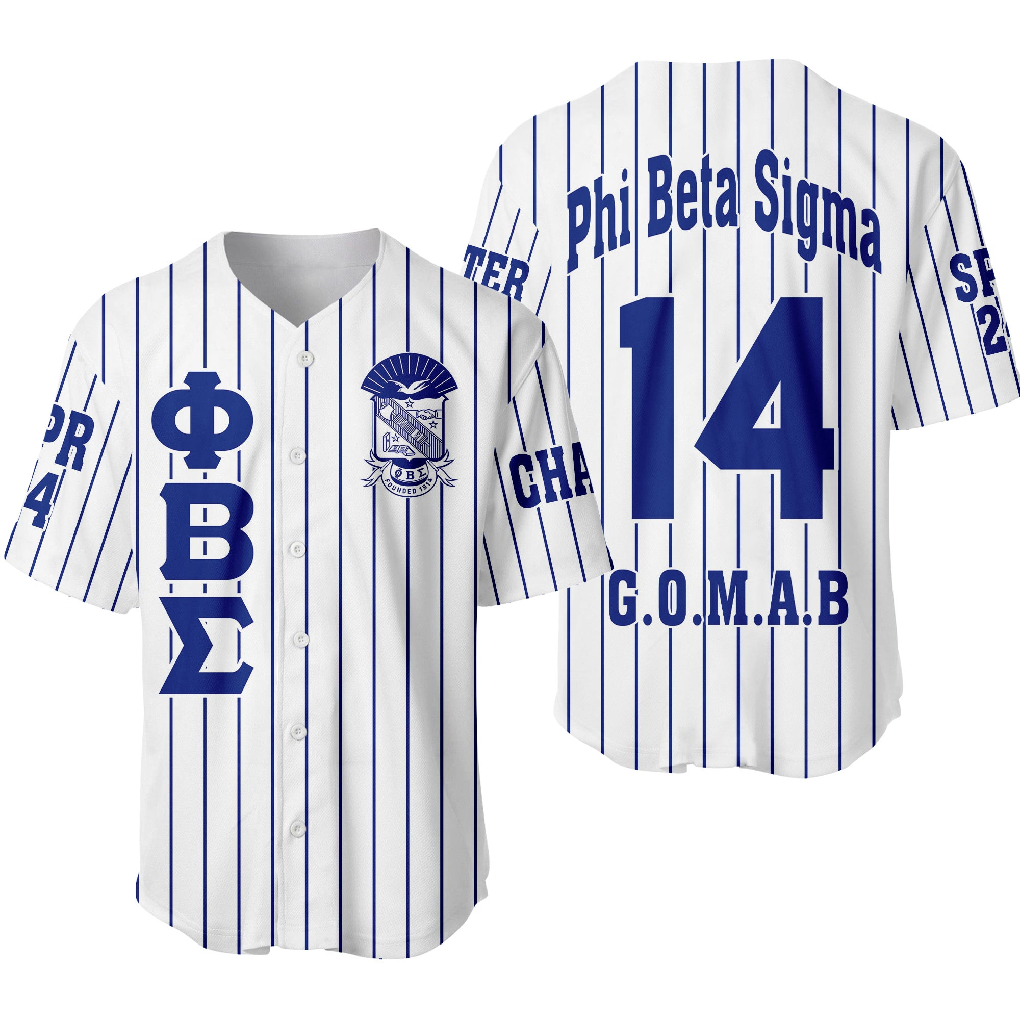 Black Phi Beta Sigma Pinstripe Baseball Jersey