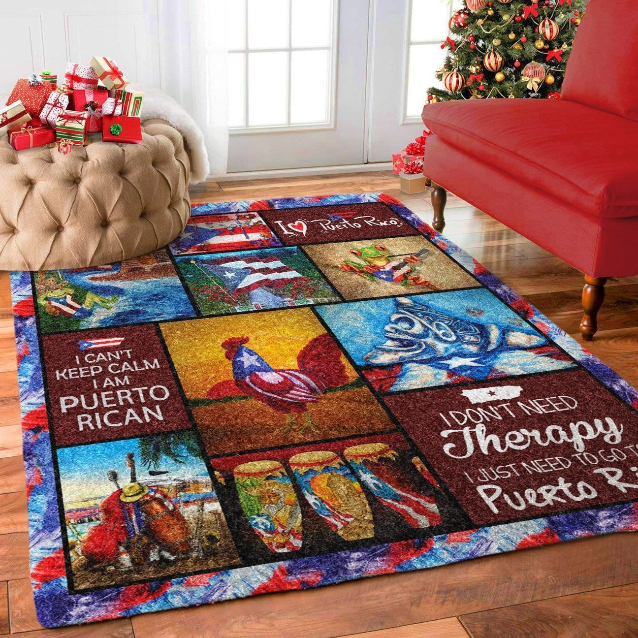 Puerto Rico Rug Puerto Rico Symbols Rug | Encantorican.com - Gettee Store
