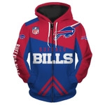 Buffalo Bills Zip Up Hoodies Cheap 3D Sweatshirt Long Sleeve