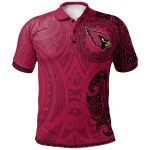 Arizona Cardinals Football Polo Shirt -  Polynesian Tatto Circle Crest - NFL
