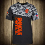 Cleveland Browns Military T Shirt 3D Short Sleeve - NFL