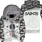 New Orleans Saints Sherpa Hoodie - Style Mix Camo