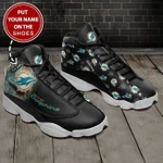 Miami Dolphins Football Air Jordan 13 Sneakers - Logo Miami Dolphins Sneaker Personalized - NFL