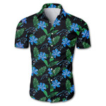 Carolina Panthers Hawaiian Shirt Floral Button Up Slim Fit Body - NFL