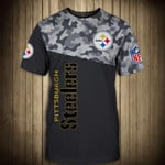 Pittsburgh Steelers Military T Shirt 3D Short Sleeve - NFL
