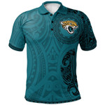 Jacksonville Jaguars Football Polo Shirt -  Polynesian Tatto Circle Crest - NFL