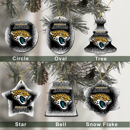 Jacksonville Jaguars Christmas Decor - Jacksonville Jaguars Logo Ceramic Ornament  Football - NFL