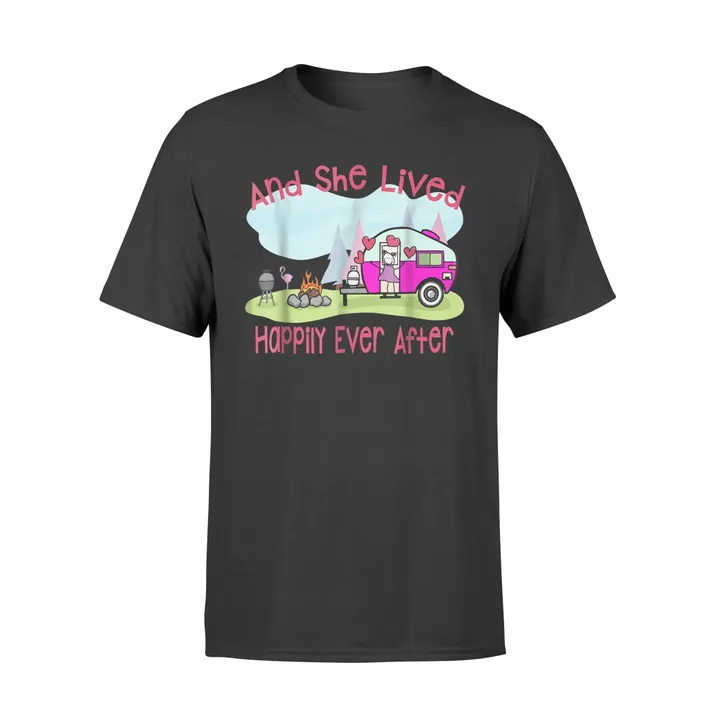 And She Lived Happily Ever After Love Camping  T Shirt