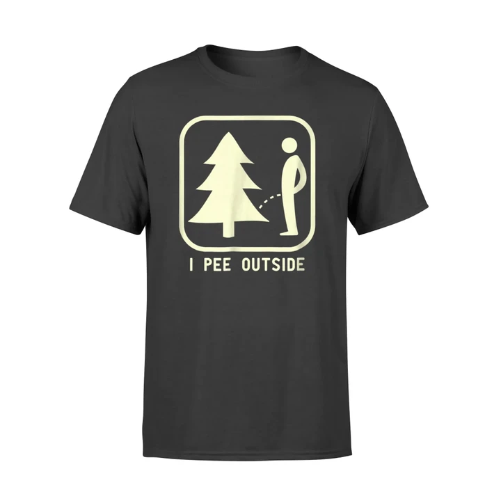 I Pee Outside Sign Tee Funny Camping Hiking Outdoor T Shirt