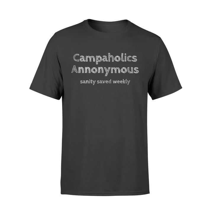 Campaholics Anonymous Camping Funny Graphic Tee T Shirt
