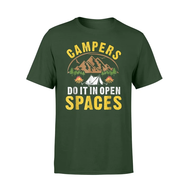 Campers Do It In Open Spaces Funny Camping  T Shirt