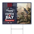 Happy Fourth Of July Independence Day Yard Sign Veterans Fighting