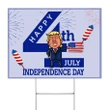 Happy 4th July Independence Day Yard Sign Fireworks