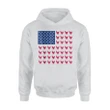 Chicken Paw Print Farmer American Flag Independence Day Premium Hoodie