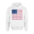 Chicken Paw Print Farmer American Flag Independence Day Premium Hoodie