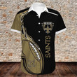 Men's New Orleans Saints Shirts Fireball Button Short Sleeve - NFL