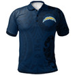 Los Angeles Chargers Football Polo Shirt -  Polynesian Tatto Circle Crest - NFL