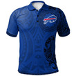 Buffalo Bills Football Polo Shirt -  Polynesian Tatto Circle Crest - NFL