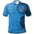 Tennessee Titans Football Polo Shirt -  Polynesian Tatto Circle Crest - NFL