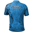 Tennessee Titans Football Polo Shirt -  Polynesian Tatto Circle Crest - NFL