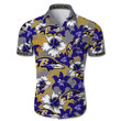 Baltimore Ravens Hawaiian Shirt Tropical Flower Short Sleeve Slim Fit Body - NFL