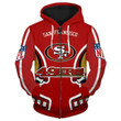 San Francisco 49ers Zip Up Hoodies Sweatshirt Football - NFL