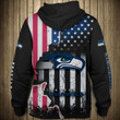 Seattle Seahawks Hoodie Mix America Flag Football - NFL