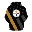 Pittsburgh Steelers Hoodie Black Mix USA Flag Football - NFL