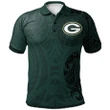 Green Bay Packers Football Polo Shirt -  Polynesian Tatto Circle Crest - NFL