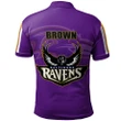Brown Baltimore Ravens Logo Polo Shirt All Over Print Football - NFL