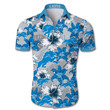 Detroit Lions Hawaiian Shirt Tropical Flower Short Sleeve Slim Fit Body - NFL